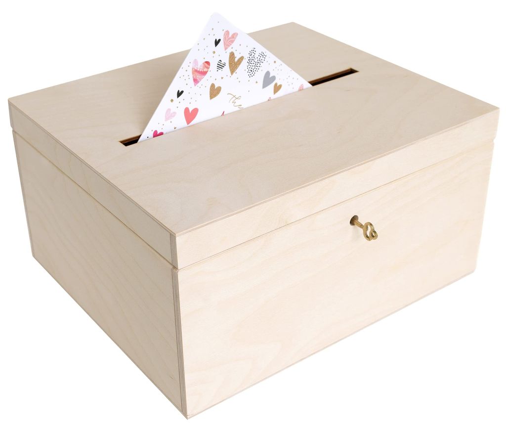 Creative Deco Afsluitbare Bruiloft Houten Doos, 29 x 25 x Productafbeelding 