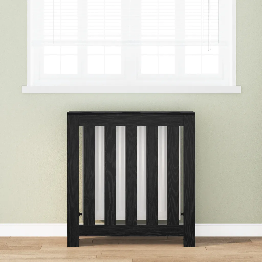 Cache-radiateur en MDF noir aspect chêne 78x20x82 cm vidaXL moderne