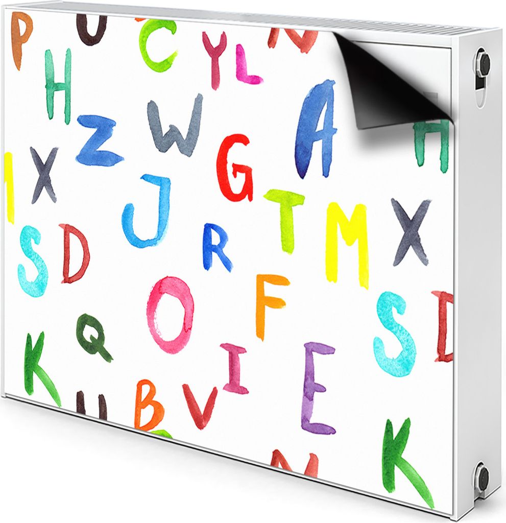 Magnet Heizkörperabdeckung Heizkörperverkleidung Verkleidung Abdeckung 90x60 cm - Bunte Buchstaben