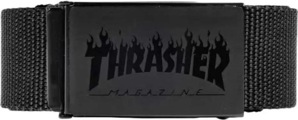 Ceinture en Toile Thrasher avec Boucle Décapsuleur Noir pour Skater