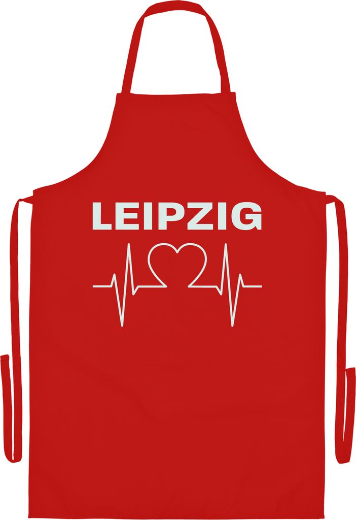 multifanshop Grillschürze - Leipzig - Herzschlag, rot, Produktbild 