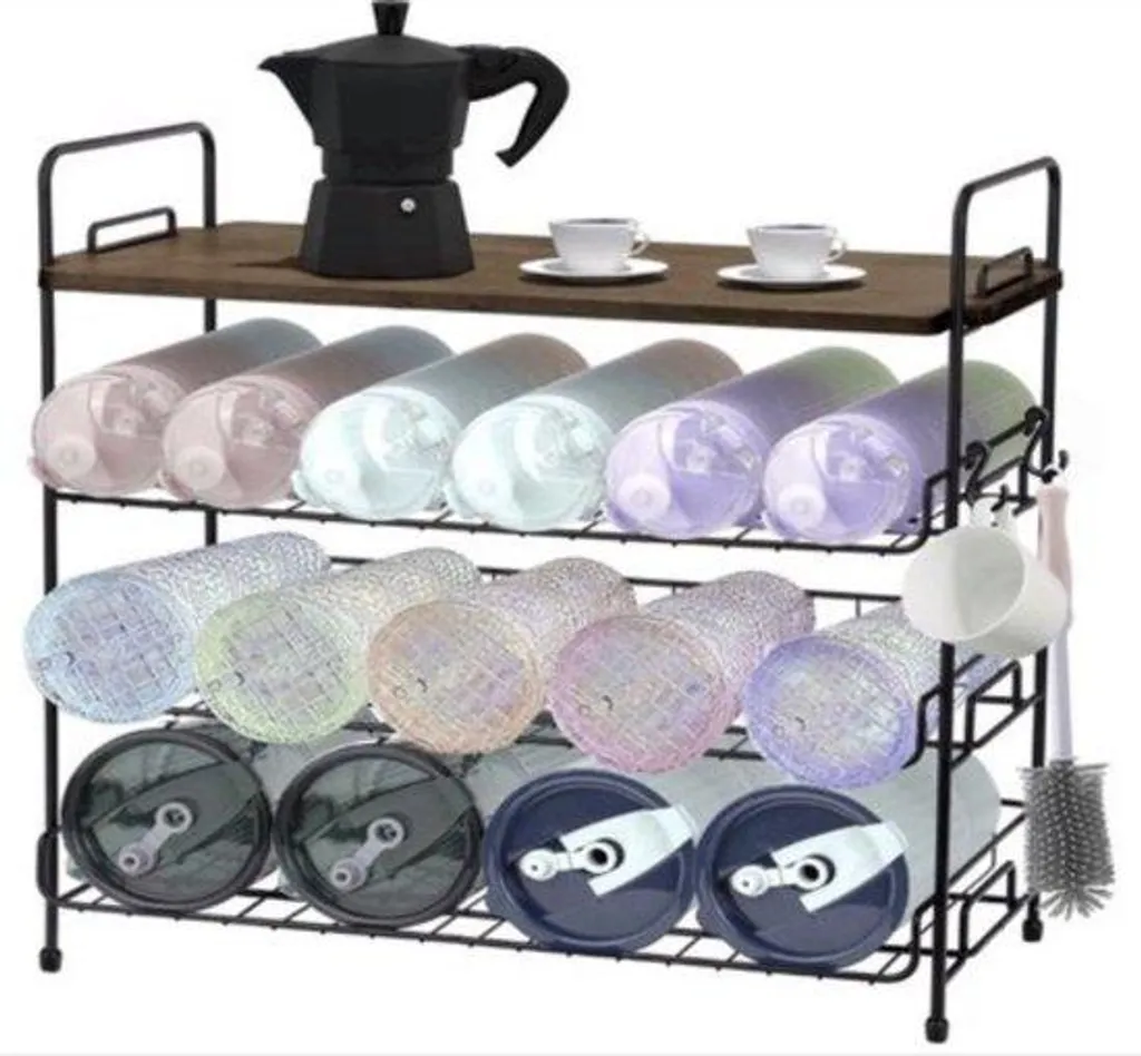 Support de rangement pour bouteilles d'eau et mugs de transport - Gain de place