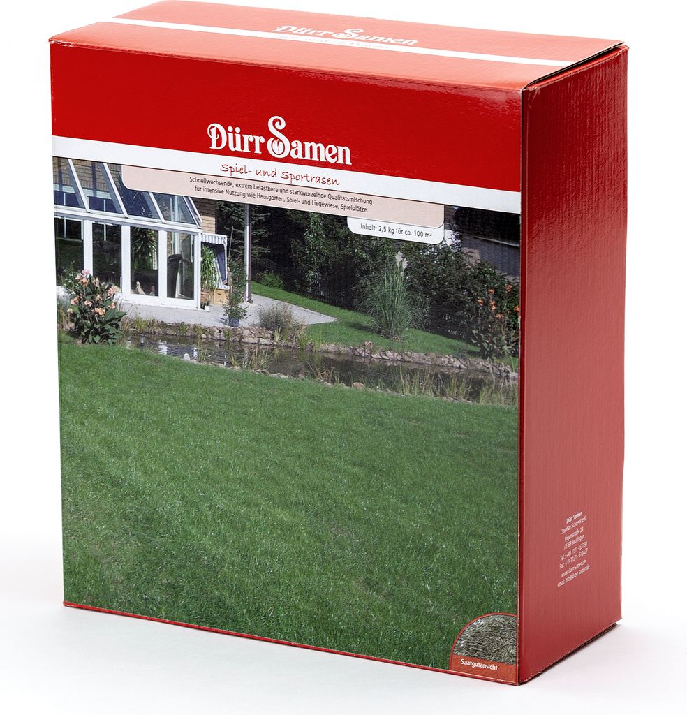 Spiel- und Sportrasen 2,5 kg | Rasensamen von Dürr Samen