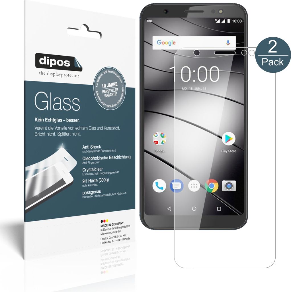 2x Schutzfolie für Gigaset GS185 - Anti-Shock 9H Folie dipos Glass Displayfolie