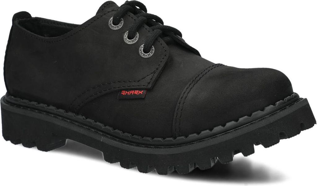 NAGABA Stiefel Damen Herren Springerstiefel 3-Loch - Leder - Schwarz - 42