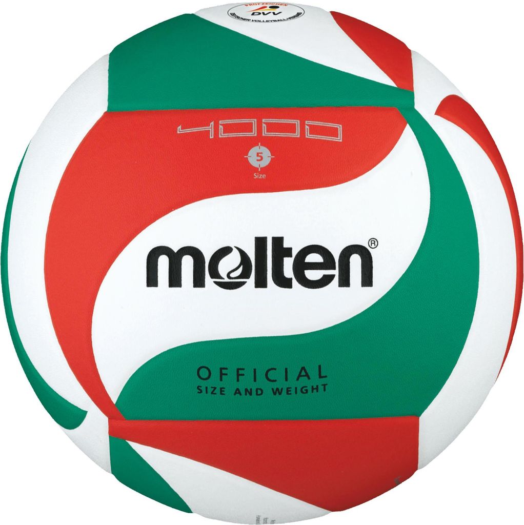 A Molten volleyball is shown against a white background.