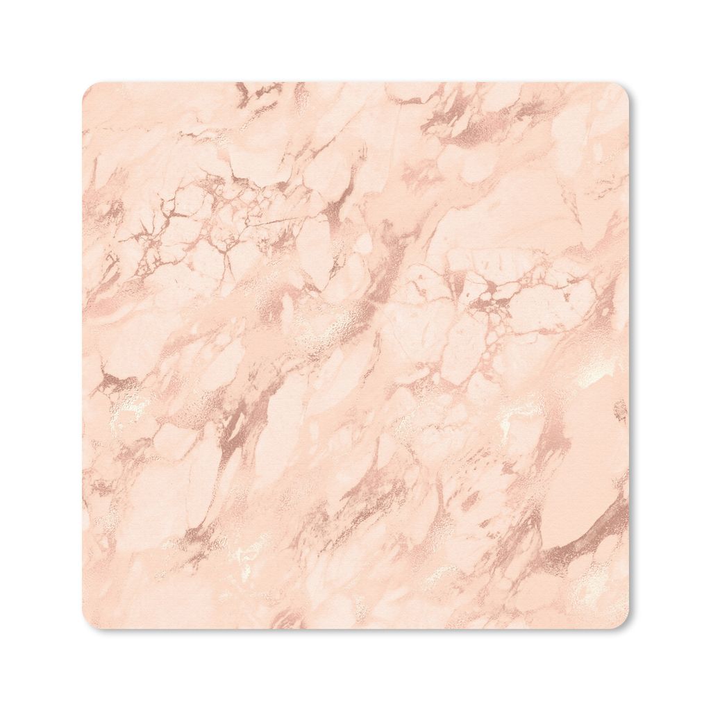 MuchoWow Mauspad Mousepad Marmor - Roségold - Muster - Luxus 20x20 cm - Mousepads - Maus Mat - Pad - Mausunterlage - Desk Mat - Bureauartikeln