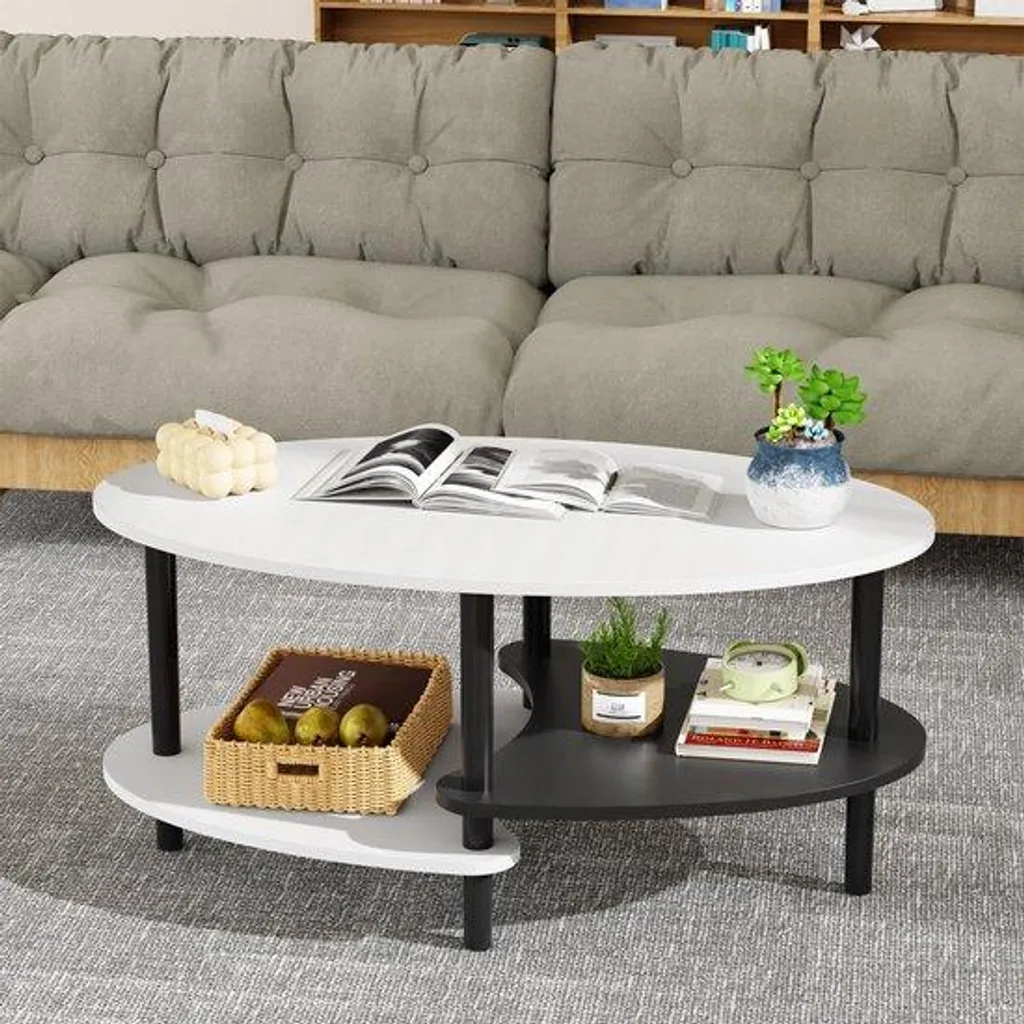 Table de salon bois massif 90 cm pieds métal stable finition naturelle