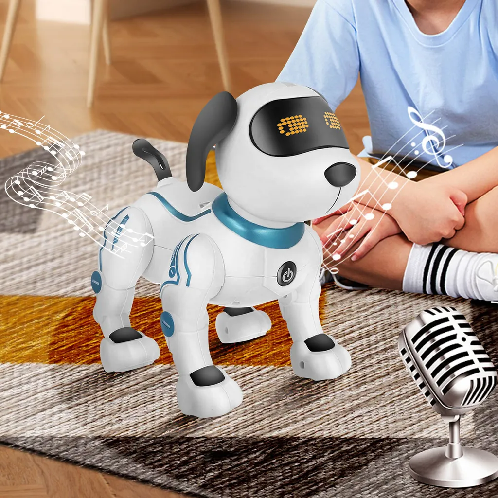 Robot Chien Interactif pour Enfant - Jouet Télécommandé Éducatif Blanc - 20