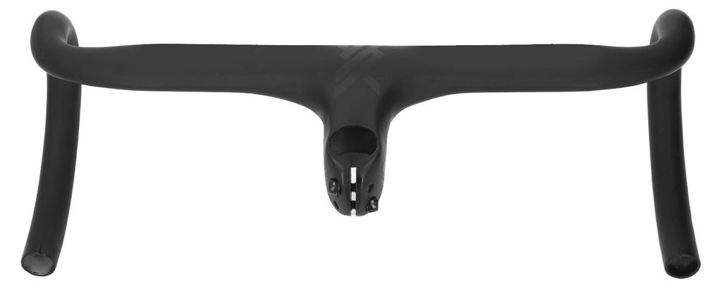 Fahrradlenker aus leichter Aluminiumlegierung, integrierter gebogener Lenker für die Straße, ganz in Schwarz