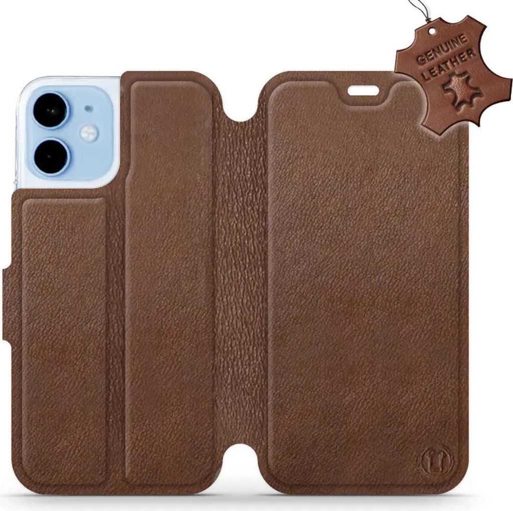 Echtleder Handyhülle für iPhone 12 Mini, Mobiwear Leather, Braun