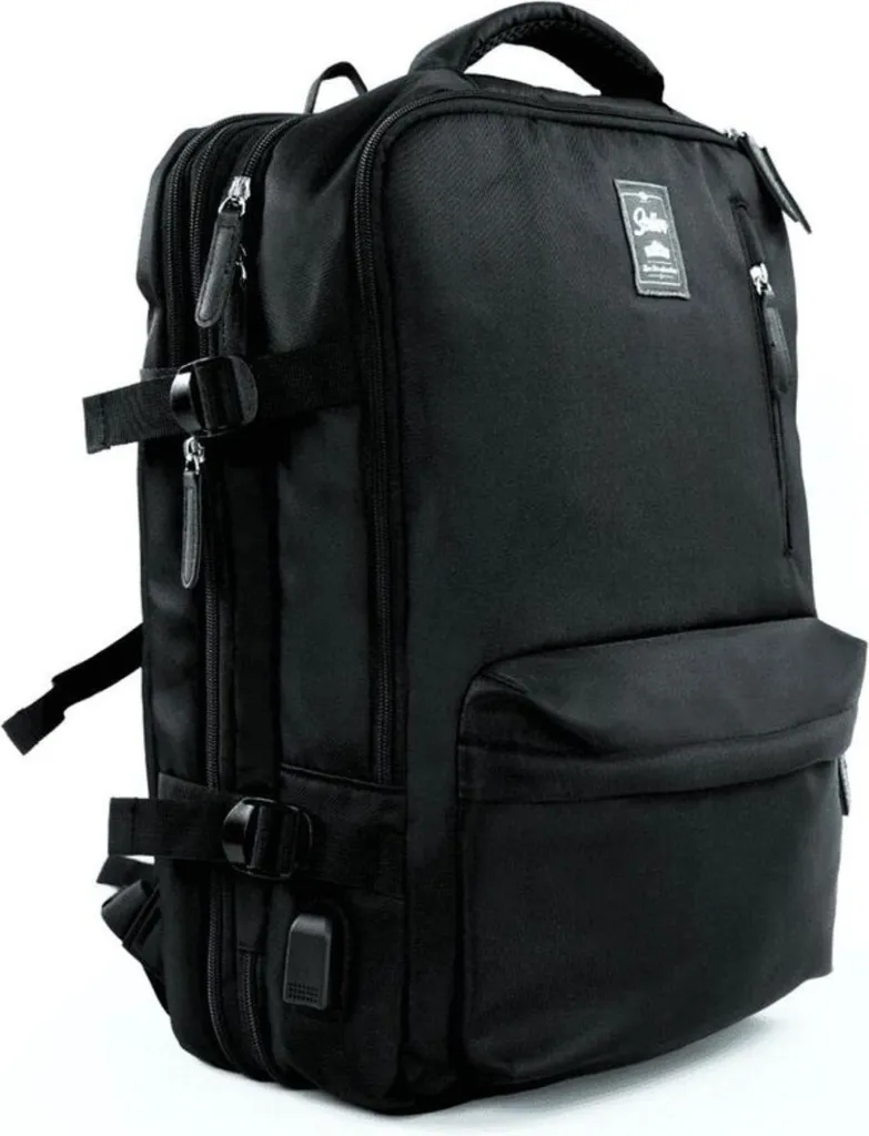 Sac à dos Solier noir imperméable et résistant modèle PLECAKFV06 original - 2
