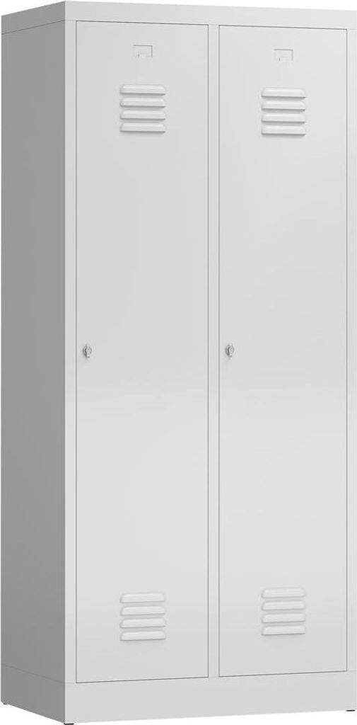 Spind Spindschrank 2 Abteile mit S/W-Trennung 180 x 80 x 50cm lichtgrau X-515120