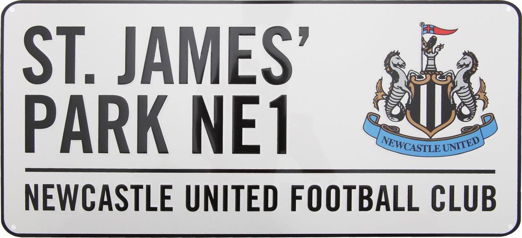 Newcastle United FC - "St James Park" Straßenschild, Metall BS6603 (Einheitsgröße) (Weiß)