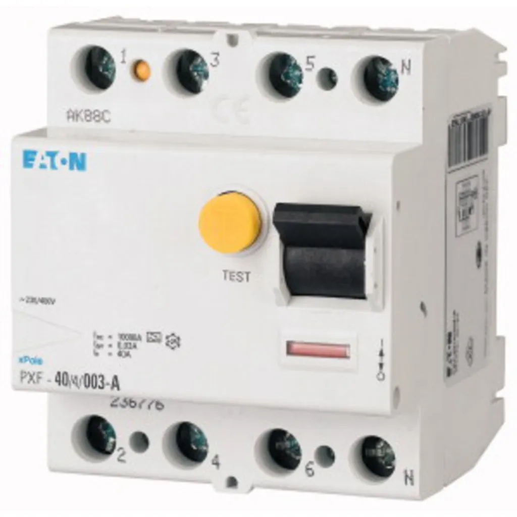 Protection différentielle Eaton 40A Type A pour tableau électrique 4P