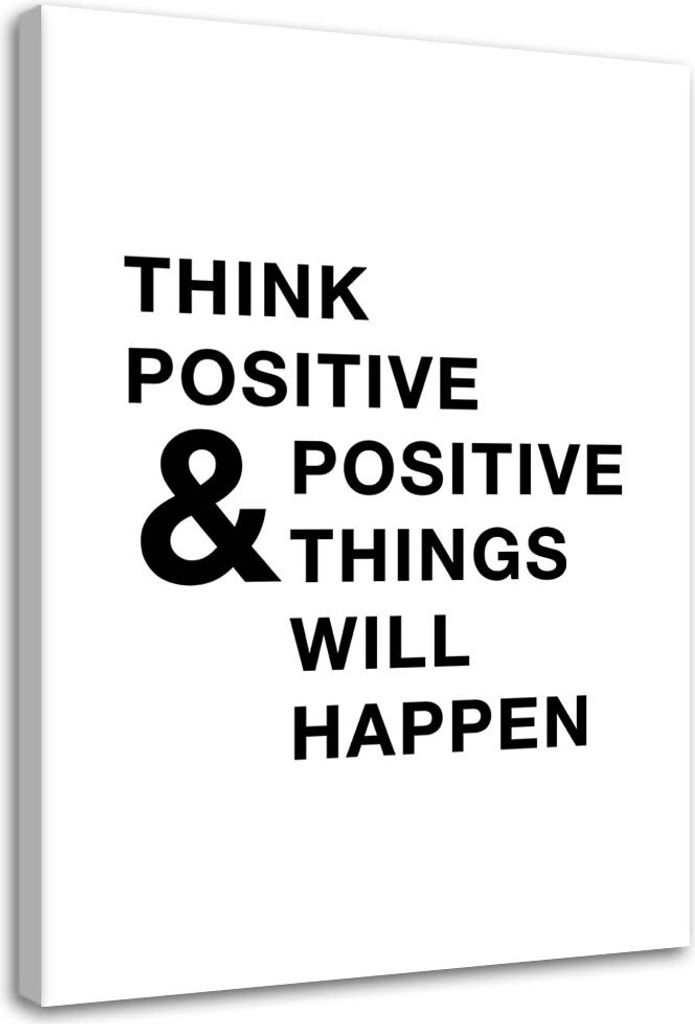 Leinwandbild motivierend positiv denken 60x90 cm Feeby grau wandbild bereit zum aufhängen