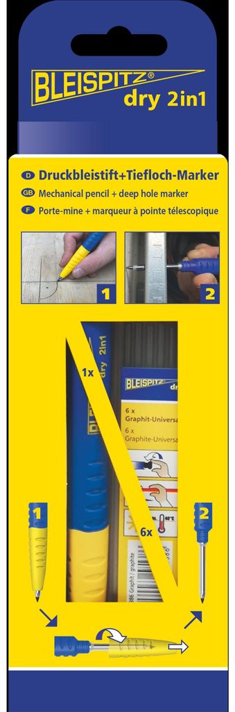 Bleispitz Tiefloch-Marker 2in1 Set (2-in-1 Marker & Produktbild 