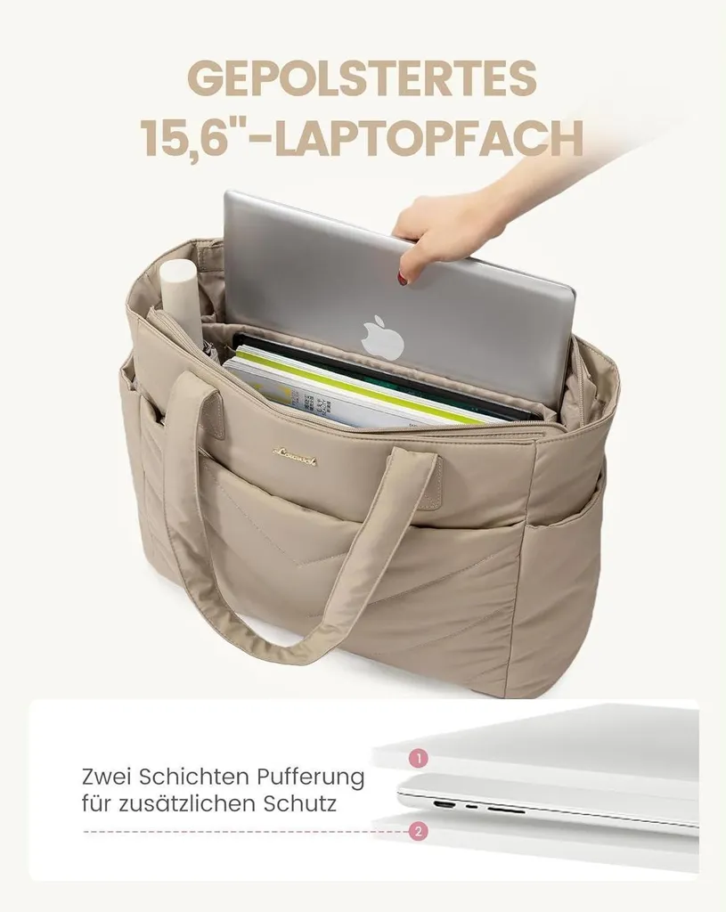 LOVEVOOK Borsa Laptop Donna: Il Must-Have Cachi per il Lavoro 15,6" - 13