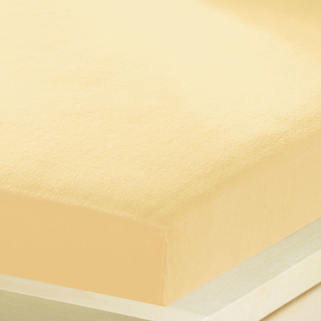 Bettwaren-Shop Feinbiber Spannbettlaken wasserdicht 90x190 - 100x200 cm vanille