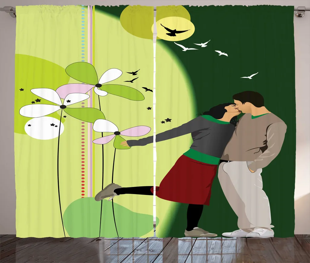 ABAKUHAUS Rideau Rustique Baiser Abstrait Multicolore 280 x 225 cm