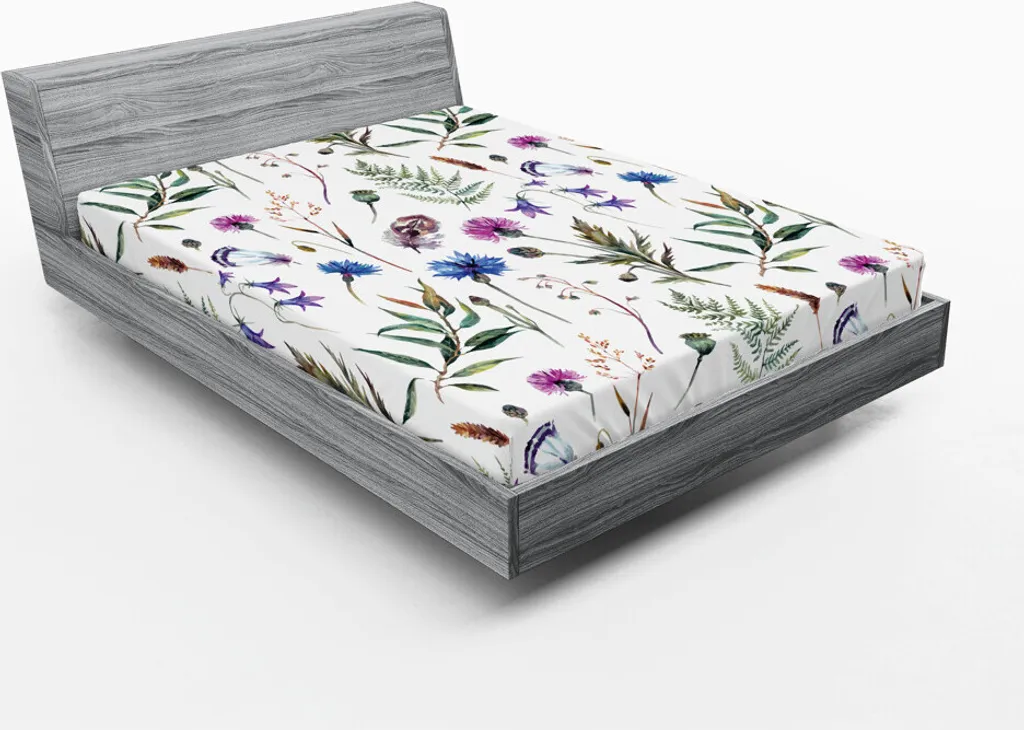Lenzuolo con Angoli 180x200 ABAKUHAUS Cotone Fiori Acquerello