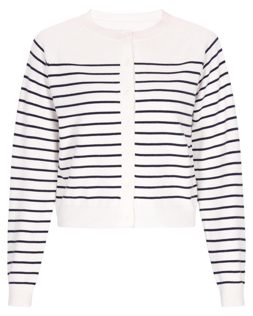 Mutha Damen Cardigan - weiß-marineblau, XS/S
