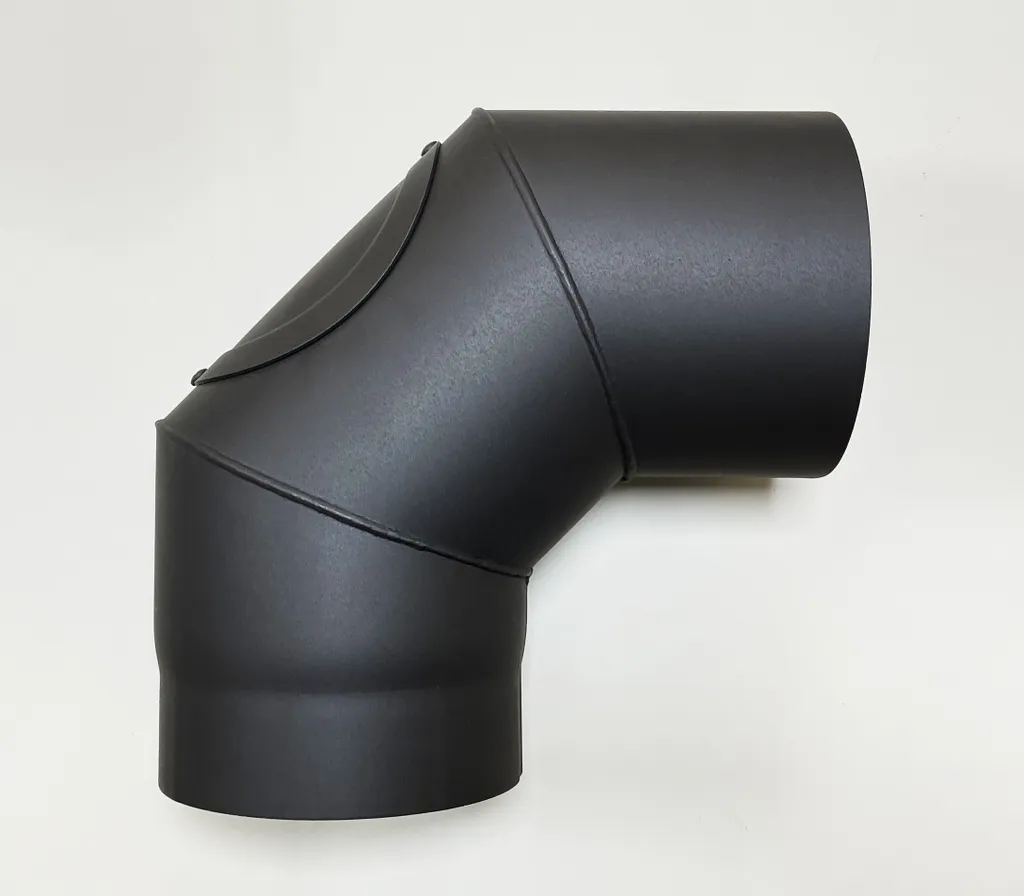 Coude poêle 150 mm avec trappe de visite pour entretien facile acier 2mm
