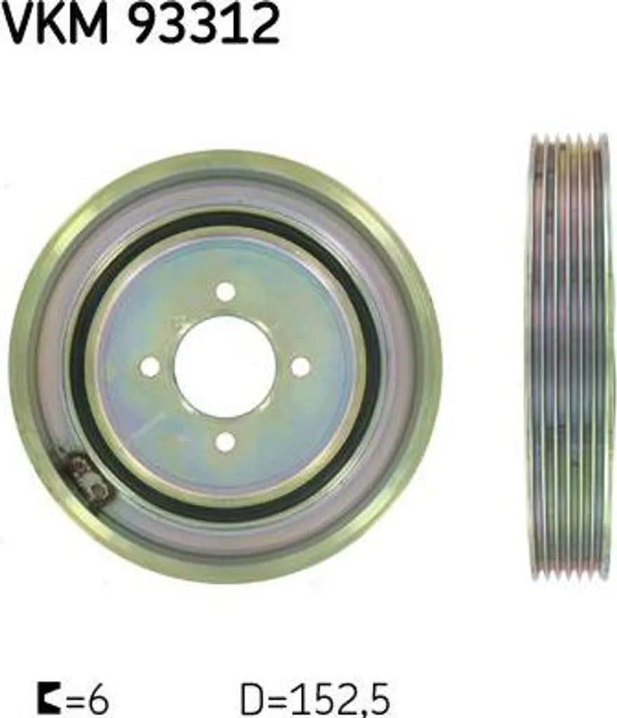 Poulie moteur SKF VKM 93312 pour réparation Citroën Berlingo et Peugeot 206