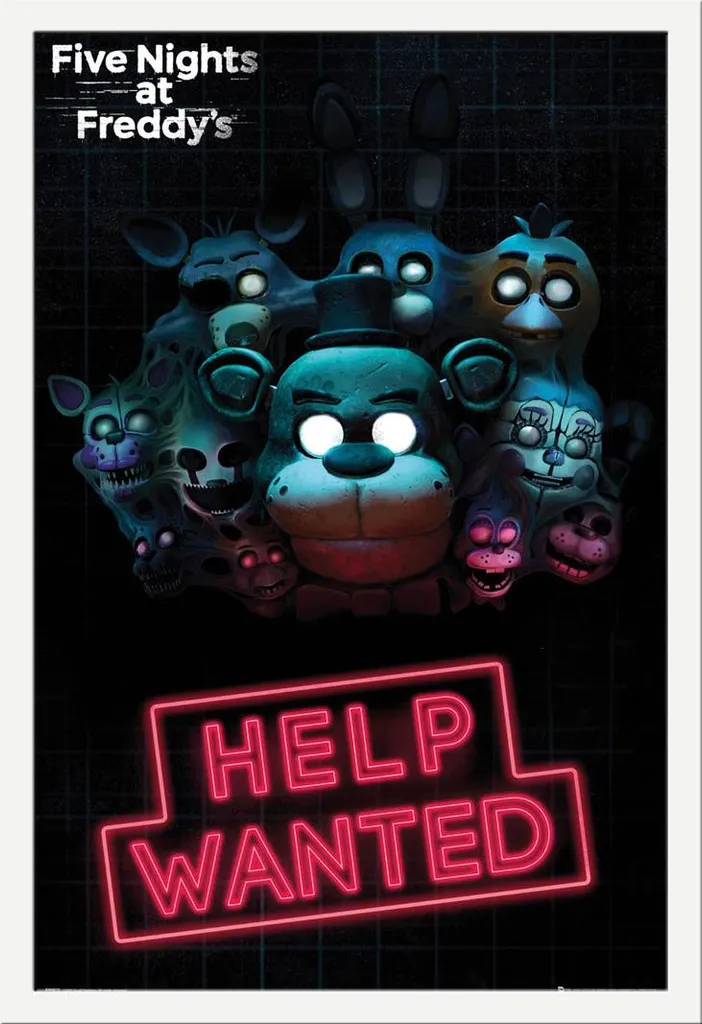 Poster FNAF avec Cadre Blanc Shinsuke : Décoration Murale sans Plis