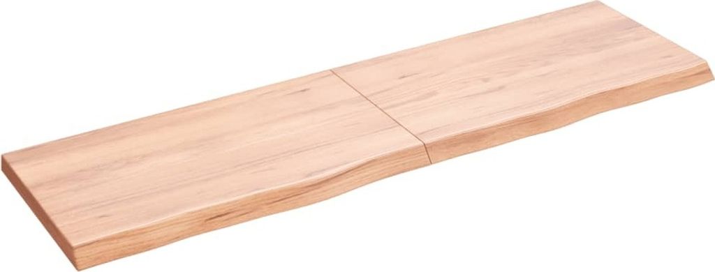 Wandregal Hellbraun 140x40x(2-4) cm Massivholz Eiche Behandelt