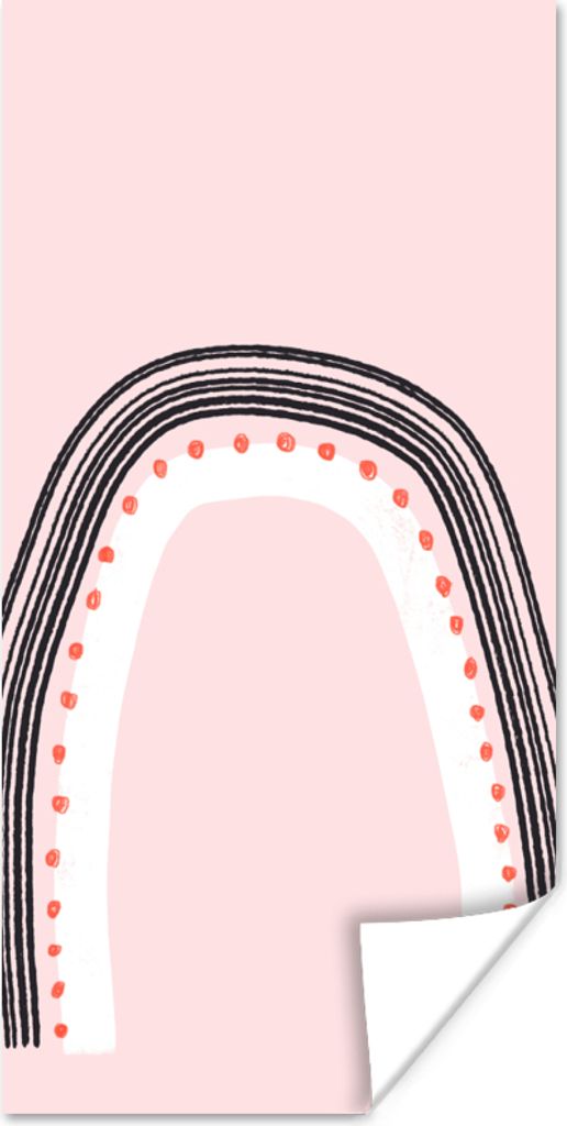 MuchoWow Poster Regenbogen - Minimalismus - Rosa 80x160 cm - Kinderzimmer