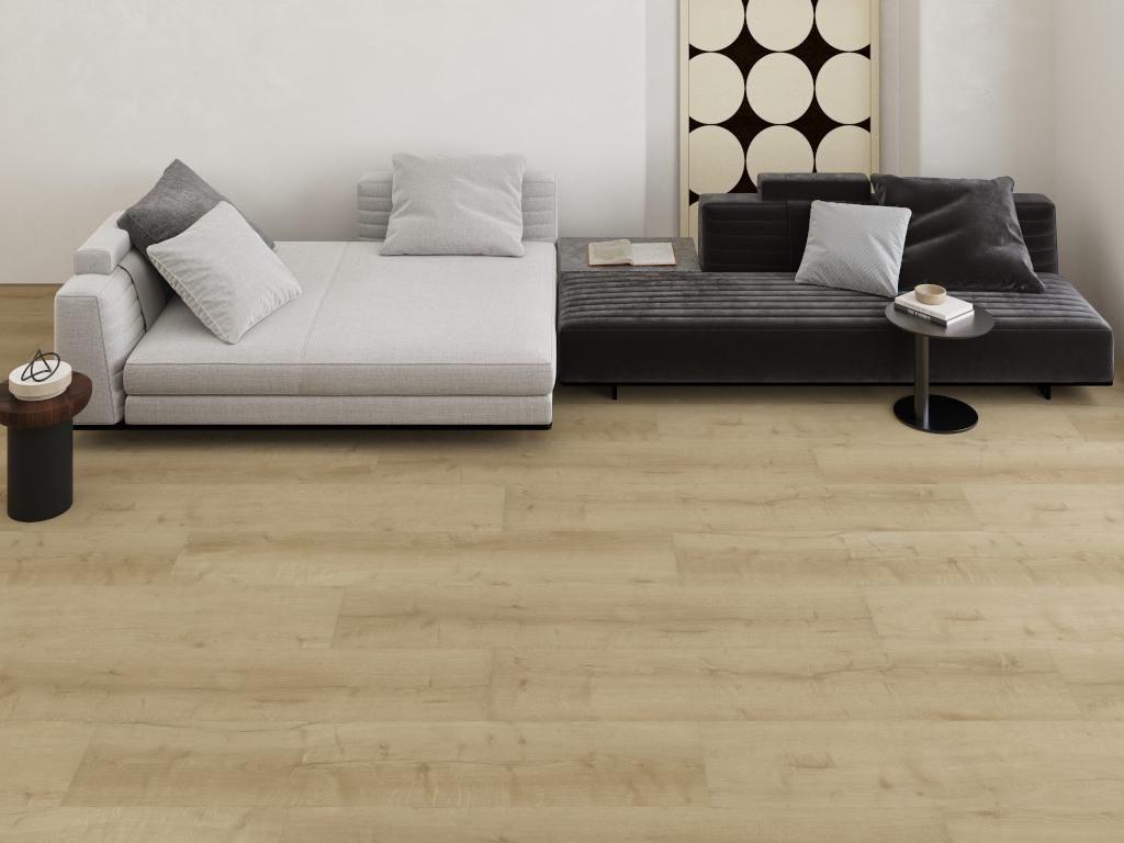 Timefloor | 2,922 m² | Creme 7mm Vinylboden Klickvinyl Landhausdiele Eiche Optik, Nutzungsklasse 23 33, Trittschalldaemmung, Fuer Fussbodenheizung...