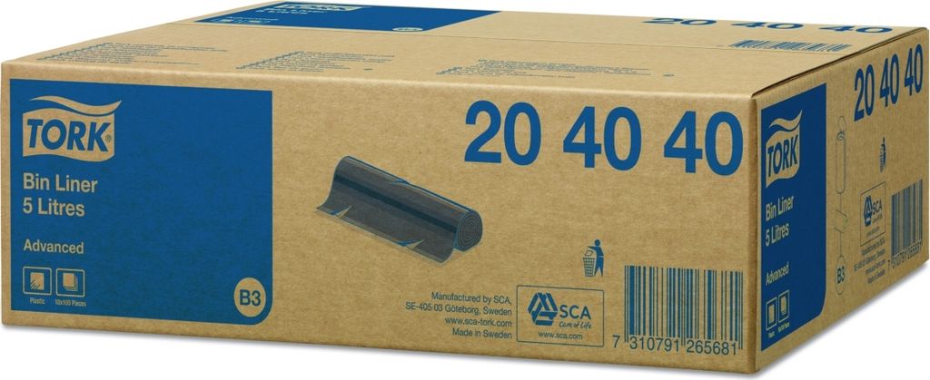 Tork 204040 - 5 l - Schwarz - Lineares Polyethylen mit niedriger Dichte (LLDPE) - 50 Stück(e) - 180 mm - 60 mm (204040)