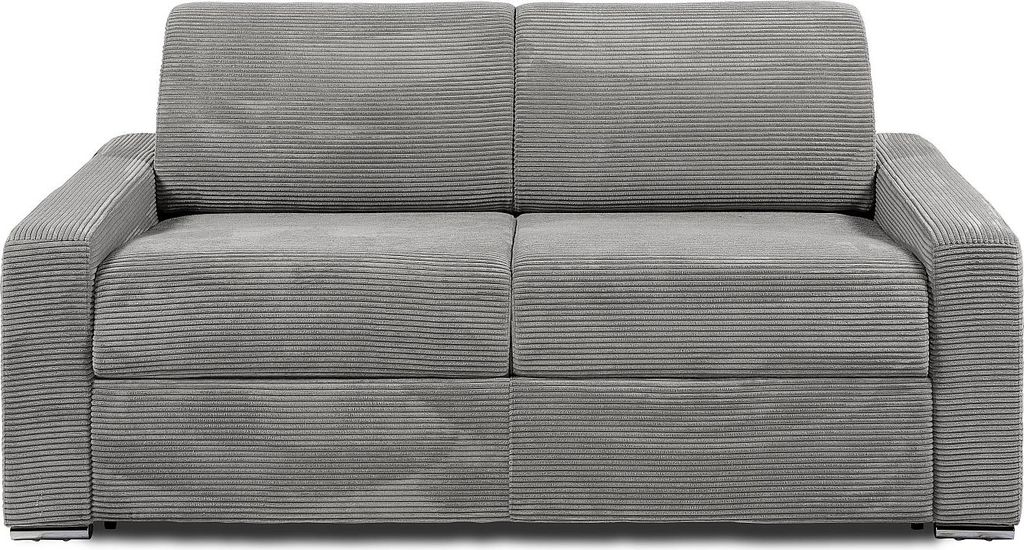 Vente-unique CALITO, Sofabett, Wohnzimmer, Hellgrau, 3 Sitz(e), Samt, Samt