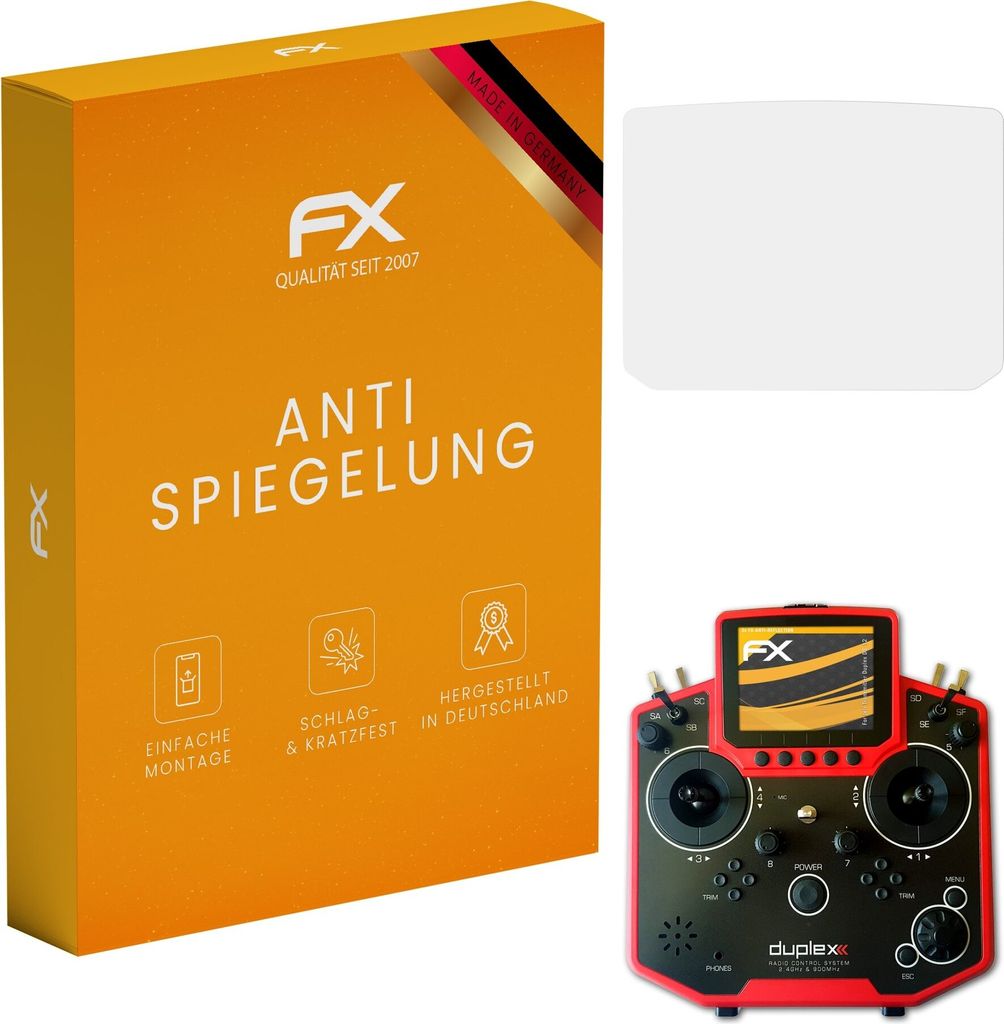 atFoliX FX-Antireflex 3x Schutzfolie kompatibel mit Jeti Transmitter Duplex DS-12 Displayfolie
