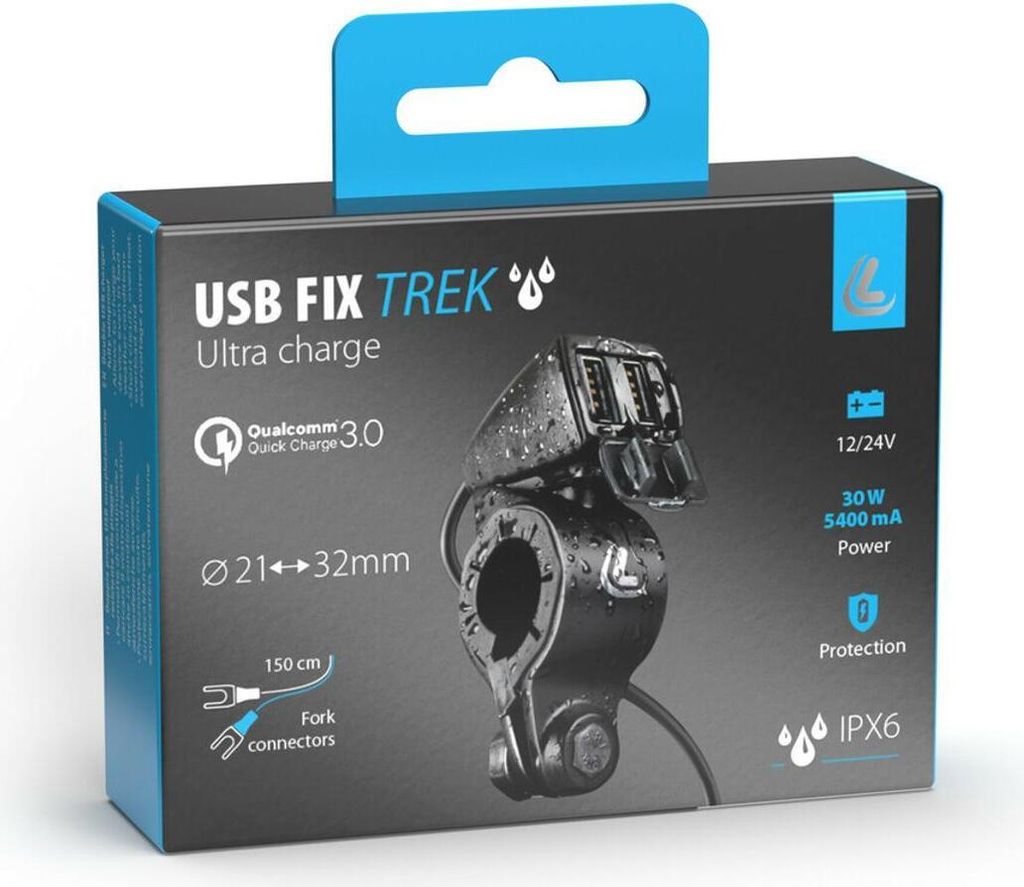 Duálna USB zásuvka na riadidlách Usb-Fix Trek Ultra Fast Obrázok produktu 