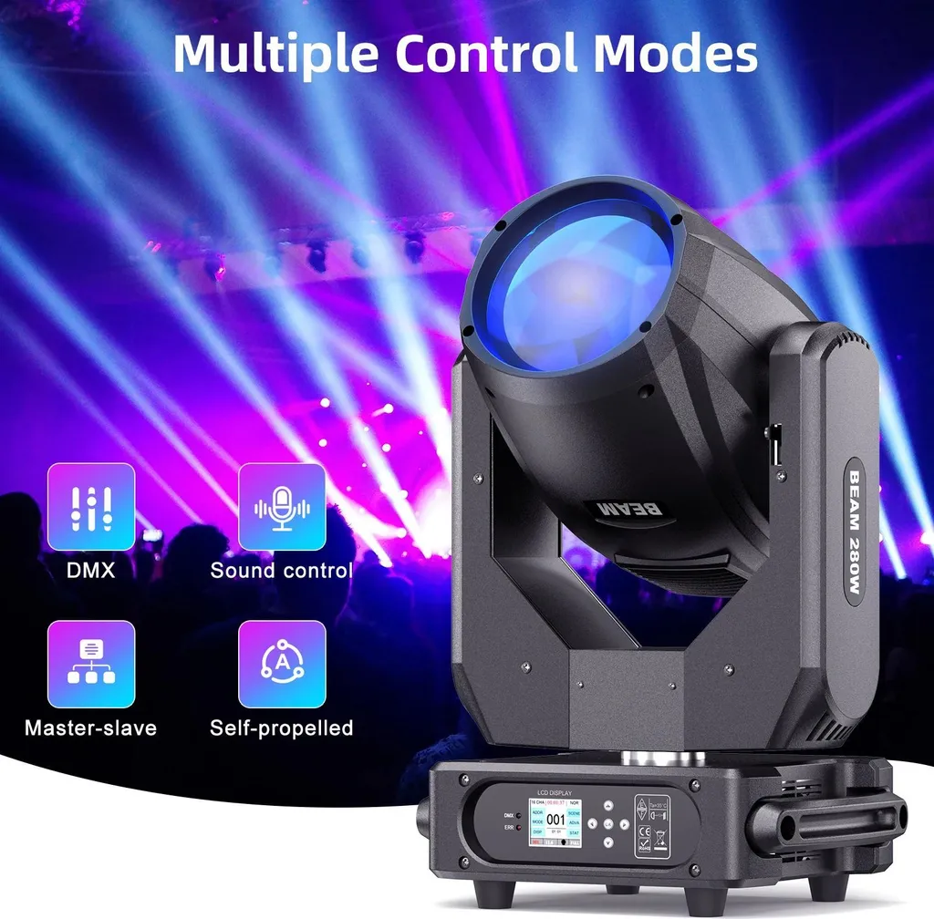 Éclairage DMX 10R 280W - Finis les Faisceaux Faibles en Soirée