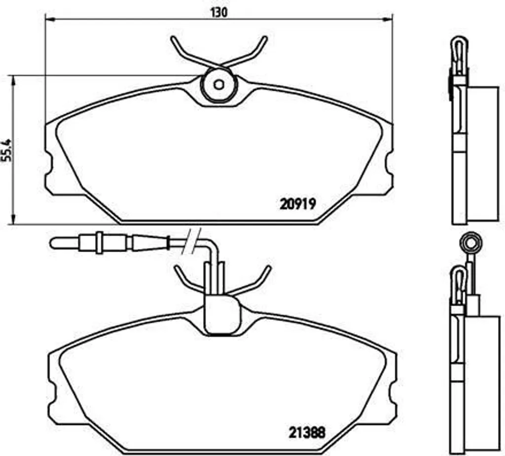 Plaquettes de frein Brembo P 68 014 pour Renault Laguna et OE 410601531R