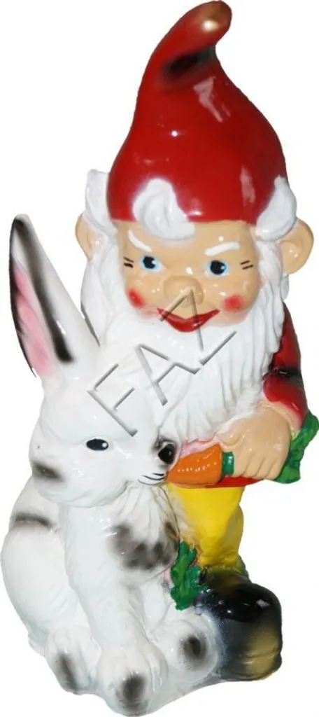 Nain de Jardin Durable avec Lapin - Statue Anti-UV pour Déco Extérieure
