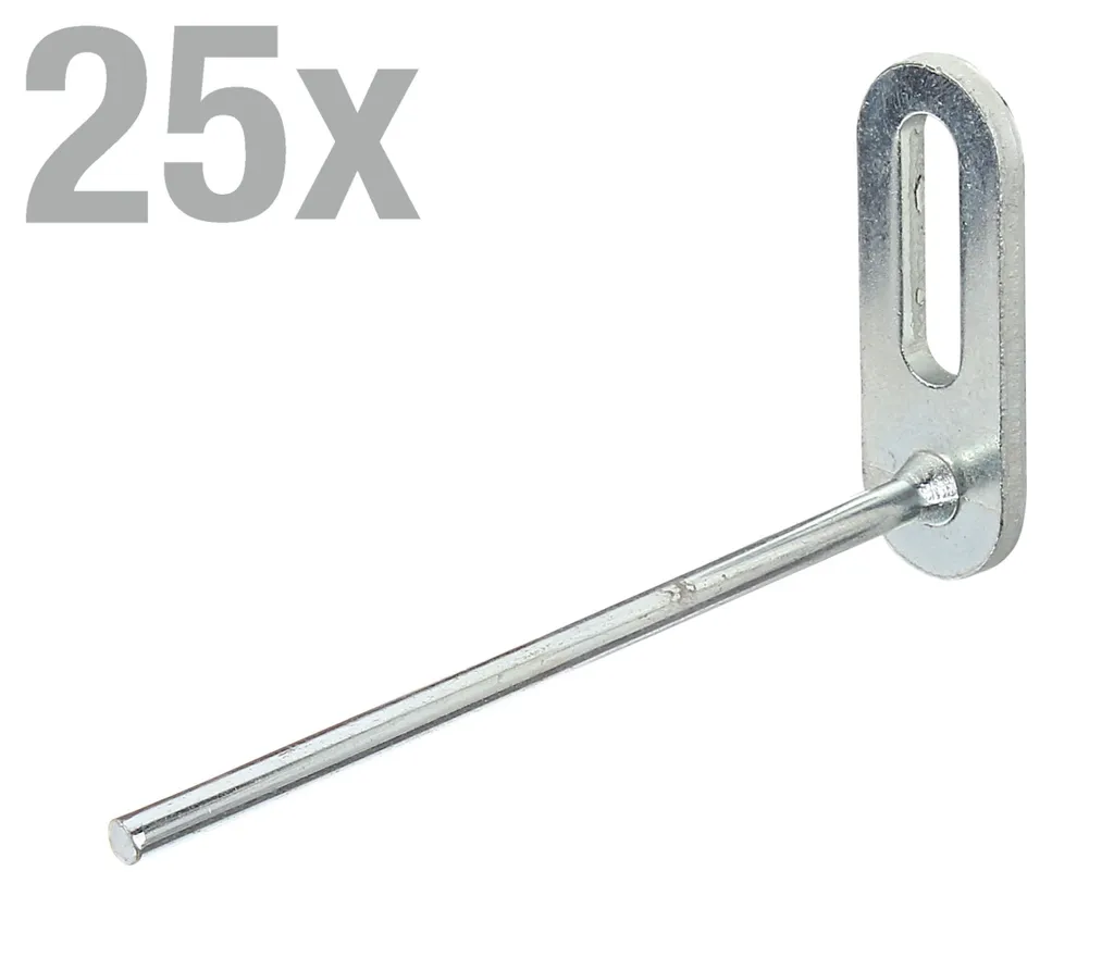 Crochets d'établi 80 mm pour ranger vos outils sur panneau perforé, lot 25