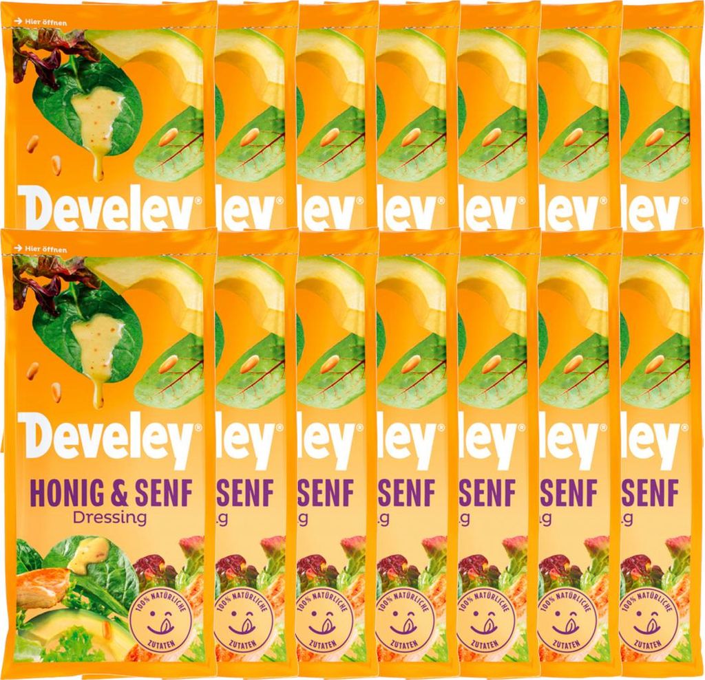 Develey Honig Senf Dressing Salatsauce süß würzig 75ml 14er Pack