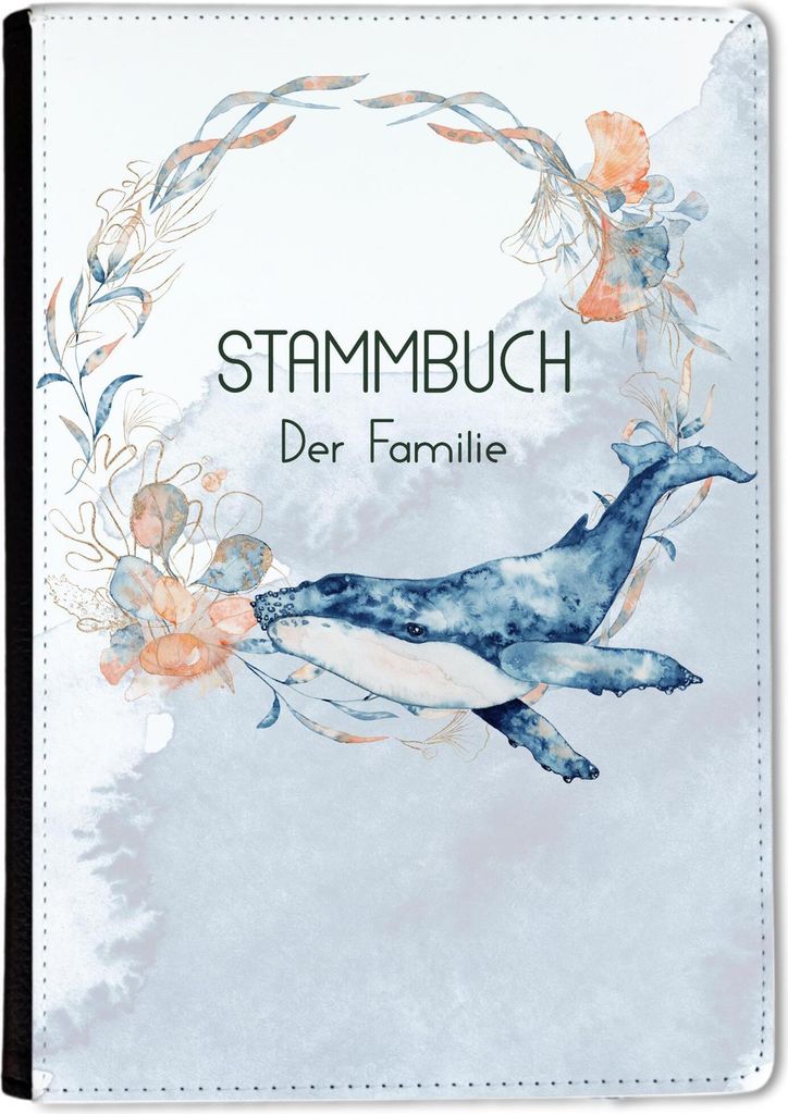 Familienstammbuch, Stammbuch A5 Unterwasserwelt Watercolor Stammbuch der Familie, für Hochzeit
