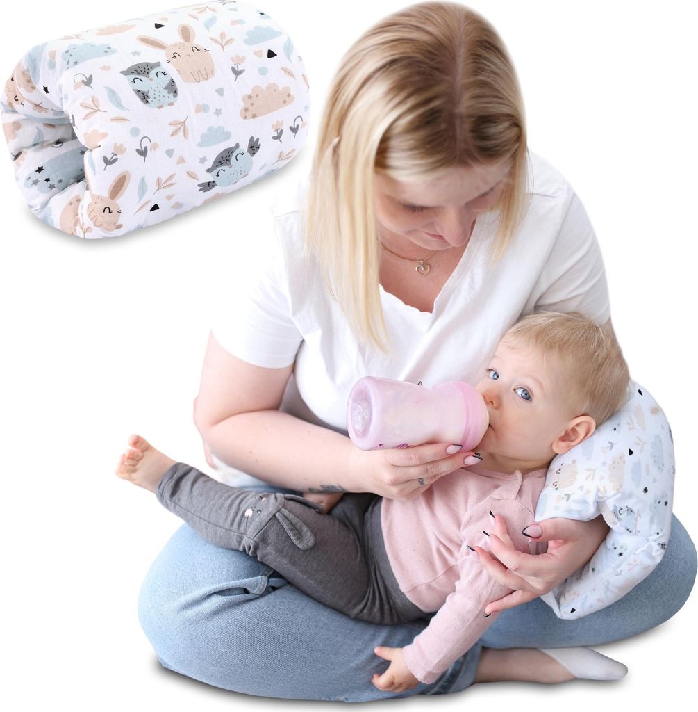 Stillkissen klein Breastfeeding und Nursing Pillow für unterwegs 20 cm - Stillmuff Armkissen und Lagerungskissen Baby Arm Still Kissen aus weicher...