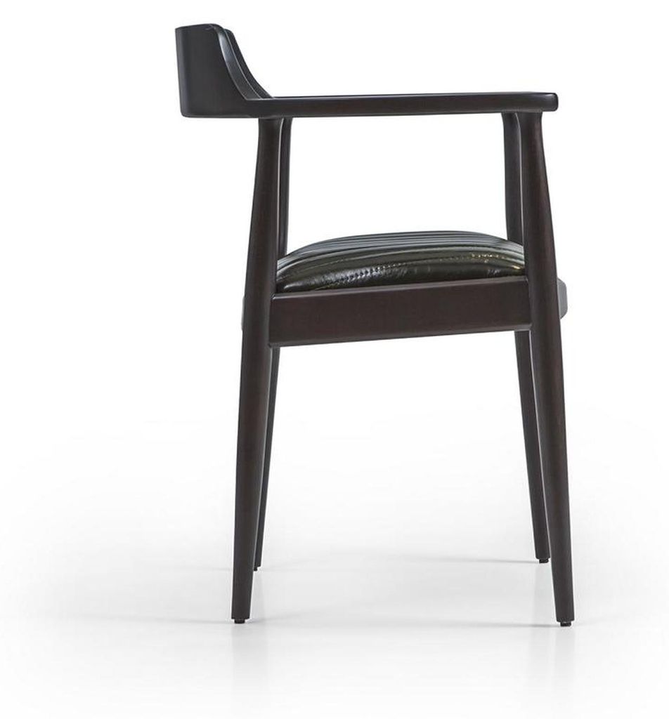 Esszimmer Design Stuhl mit Armlehnen Neu Möbel Sitz Schwarz Holzstuhl