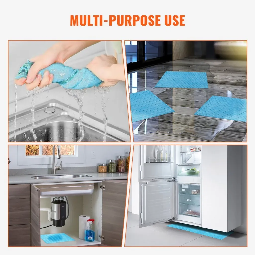 Tapis Absorbant l'Eau 380x480mm - Capacité 6 Gal - Boîte Distributrice - 6