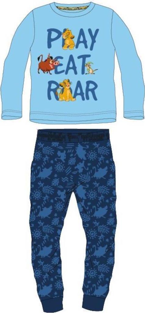 Langer Pyjama "Play - Eat - Roar" | König der Löwen | Blau,122