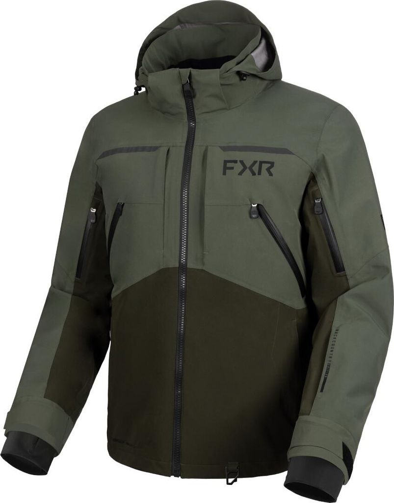 FXR Ridge Pro Trilaminate 2025 Snowmobil Jacke, oliv, S