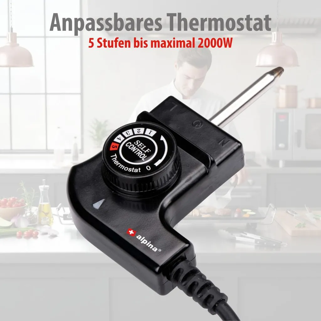 Gril Teppanyaki XL 1800W Alpina avec Bac de Récupération de Graisse - 15