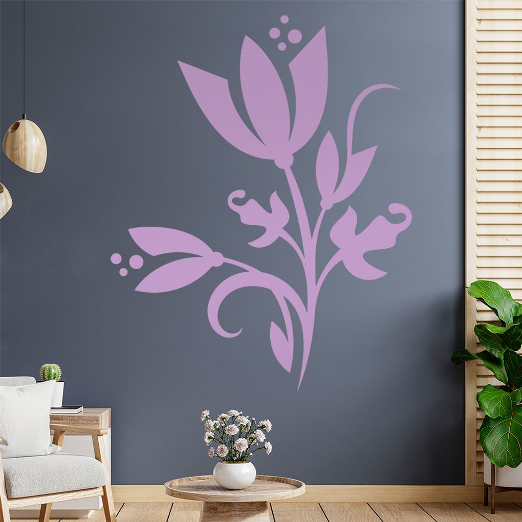 Blüte Blume Tribal Wandtattoo in 6 Größen - Wandaufkleber Wall Sticker - Dekoration, Küche, Wohnzimmer, Schlafzimmer, Badezimmer