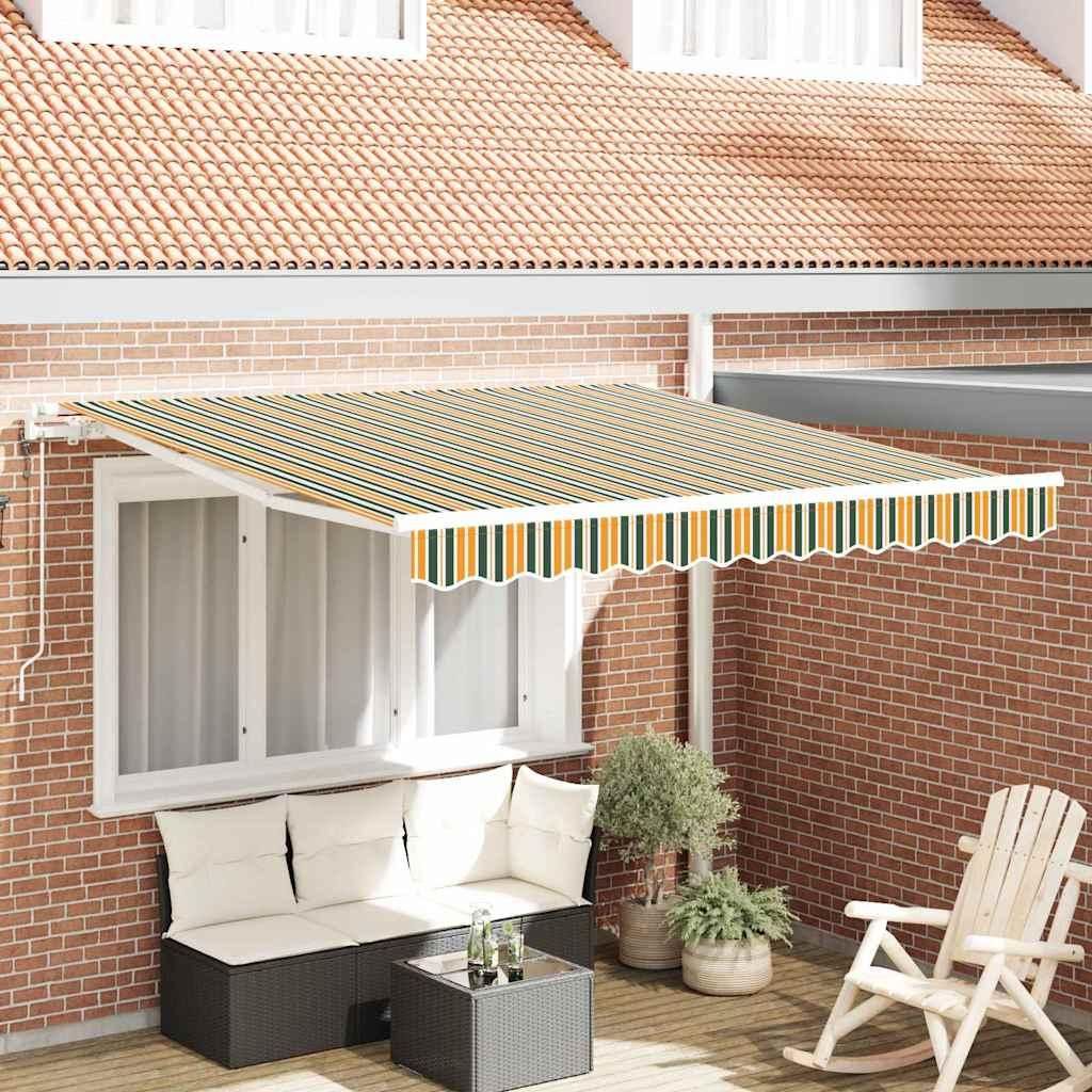 Maison Exclusive - Elektrische ausziehbare Markise Grün und Gelb 300 x 250 cm